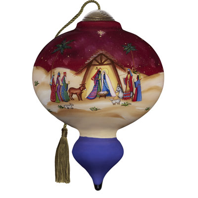 Ne'Qwa Art Blessings Of Peace And Joy Hand-Painted Blown Glass Ornament