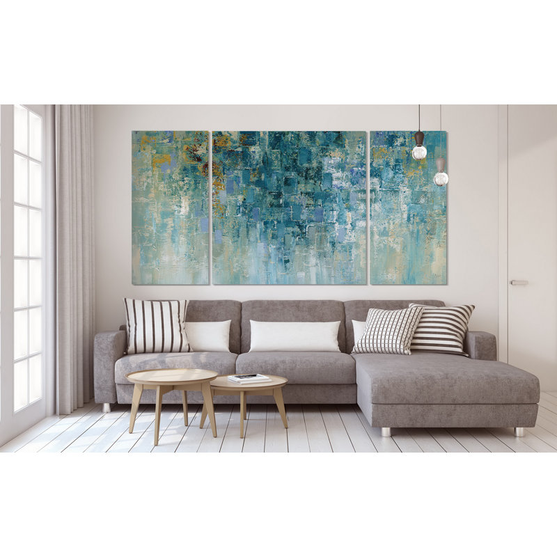 I Love the Rain - 3 pièces, impression sur toile, H 40 po x l 80 po x P 1,5 po