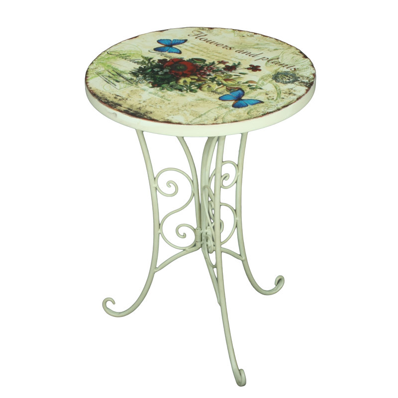 Eastlawn Round Steel Outdoor Side Table - 38 cm W 38 cm D