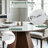 44.88"W Modern Sintered Stone Round Dining Table For 4-6 With Pedestal Base