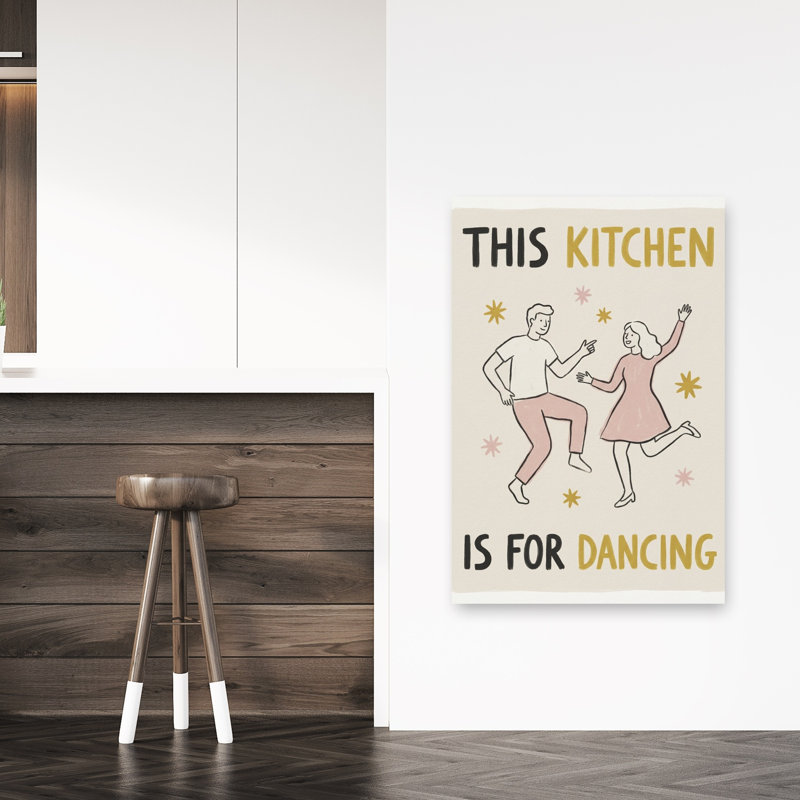 «Dancing Kitchen Couple Modern Playful Romantic Landscape Nature», reproduction d'art mural, 48" H x 32" W