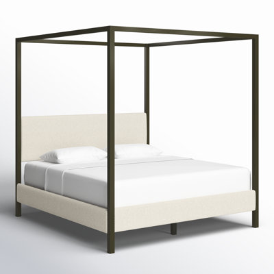 Sybill Vanilla Upholstered Canopy Bed