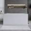 Baignoire 51 po à surface solide matte, baignoire autoportante en pierre de résine à surface solide, baignoire profonde blanche matte, baignoire autoportante avec trop-plein et bonde escamotable, blanc mat