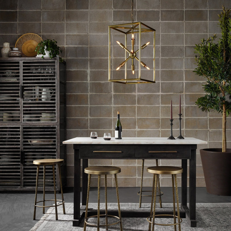 Westwood Bar Stool with Metal Frame, Antique Brass, Counter Stool (26" Seat Height)