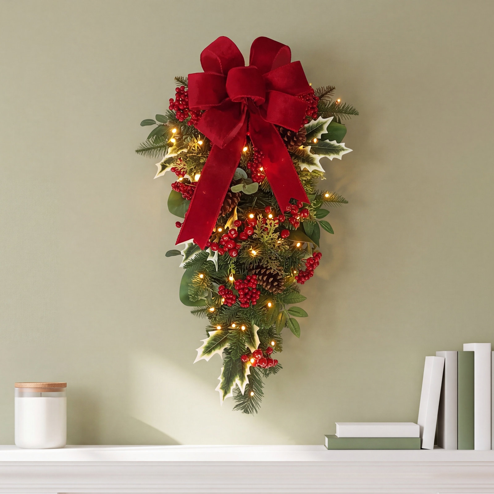 28" Pre-Lit Christmas Swag