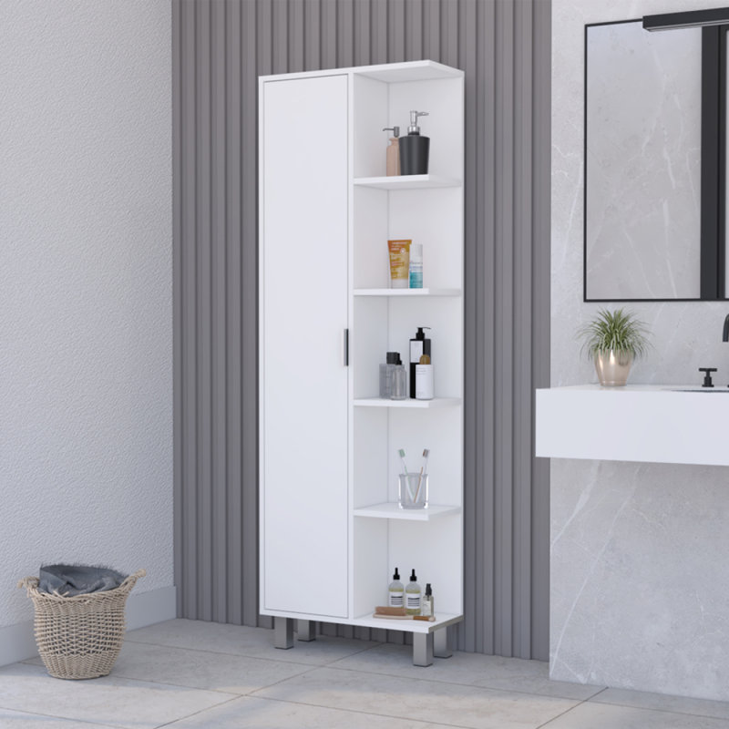Armoire à linge Sandy, Bathromm, blanc