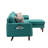 Mia 70"W Green Sectional Sofa Chaise With USB Charger & Pillows-1906812423