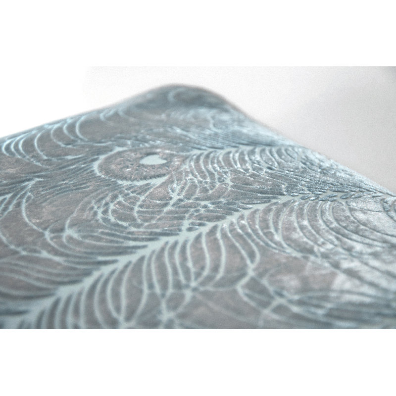 Peacock Feather Square Velvet Pillow Cover & Insert, Square 20", Harbor