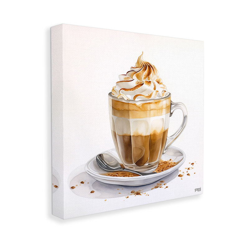 «Cafe Dessert Latte», art mural sur toile par Rb, H 24 po x l 24 po