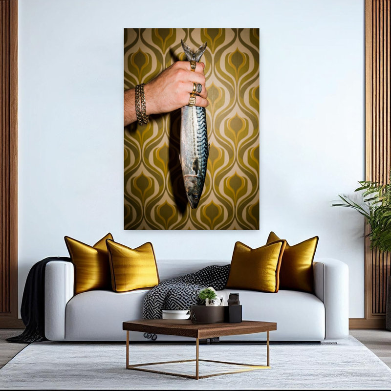 Art rétro poisson rétro, H 60 po x l 40 po