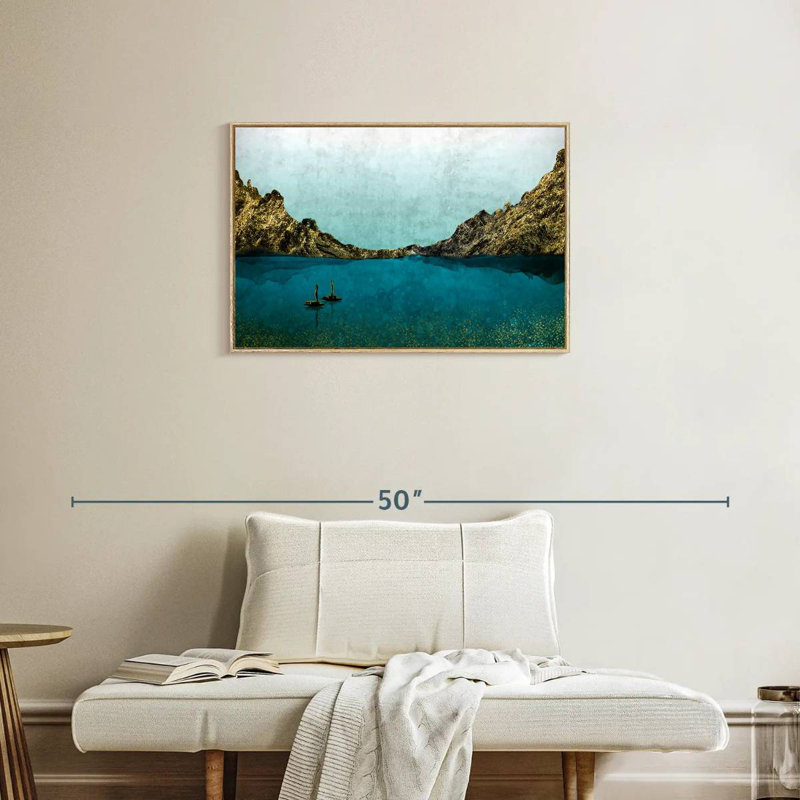 Île en île, Cadre flottant en bois naturel, 31 po x 21 po