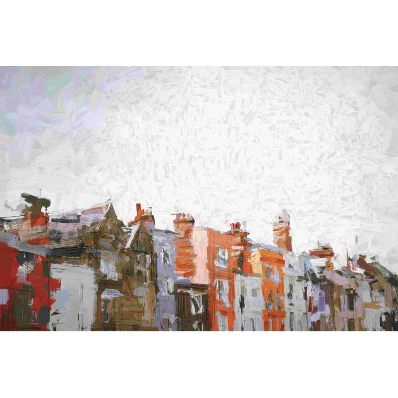 " Blotchy Houses ", 24" H x 36" W  