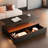 Modern Rectangular Coffee Table With Led Lights, 2 Drawers And Open Storage Shelf-544163486