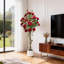 Elegance in Full Bloom - Arbre de rose réaliste en pot de 1,5 mètre en pot décoratif, charme de jardin intérieur et extérieur couvert