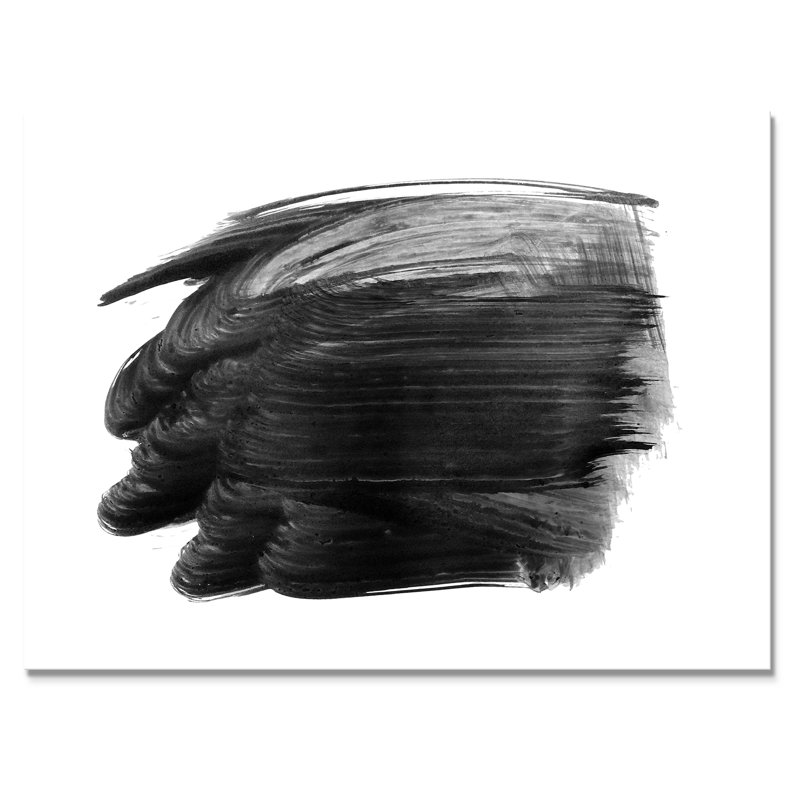 «Black Abstract Waves», reproduction sur cadre flottant sur toile, H 8 po x l 12 po x P 1 po, Toile tendue