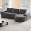 Canapé modulaire incurvé en nuage de 99 po avec méridienne Chenille, canapé moderne à 3 places en forme de L pour la chambre à coucher et le salon, coussin supérieur rembourré en éponge à haute résilience-895680929