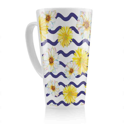 Flowers & Zig Zags Latte Mug