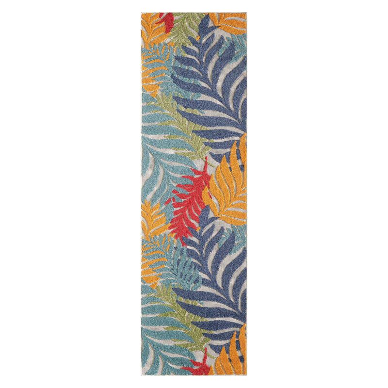 Leatherman Floral Indoor / Outdoor Rug, Runner 2'3" x 7'6"