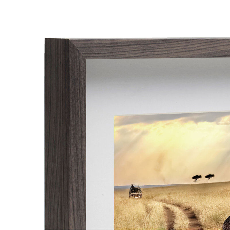 Bold Gallery W/Mat MDF Multi-Size Photo Frame, 8" x 10", 16" x 20", Black