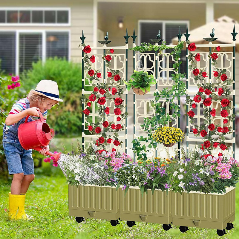 Tomato Planter With Trellis,Self-Watering Raised Garden Be...