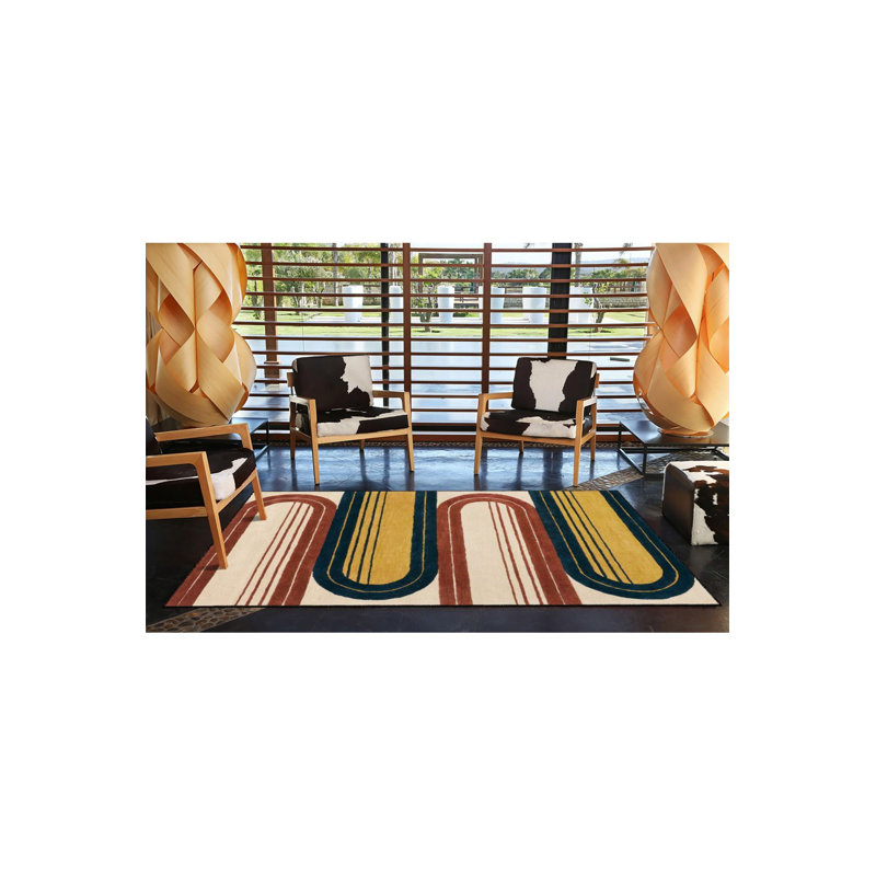 Tapis décoratif rayé multicolore, Tapis de couloir 3 pi 3 po x 9 pi 10 po