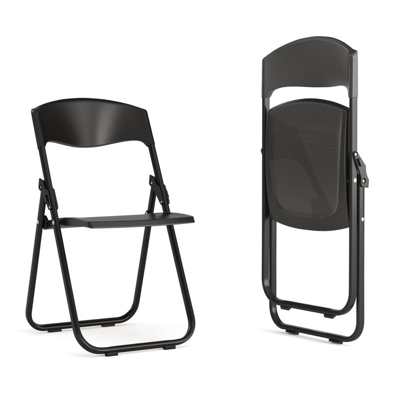 Chaise pliante en plastique robuste capacité 500 lb Oliverson, Noir