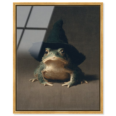 Décoration murale encadrée «FABLE Frog II» par Art Remedy, cadre doré, 16 x 20
