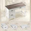 Bureau d'ordinateur à 3 tiroirs, bureau de maison de campagne, blanc