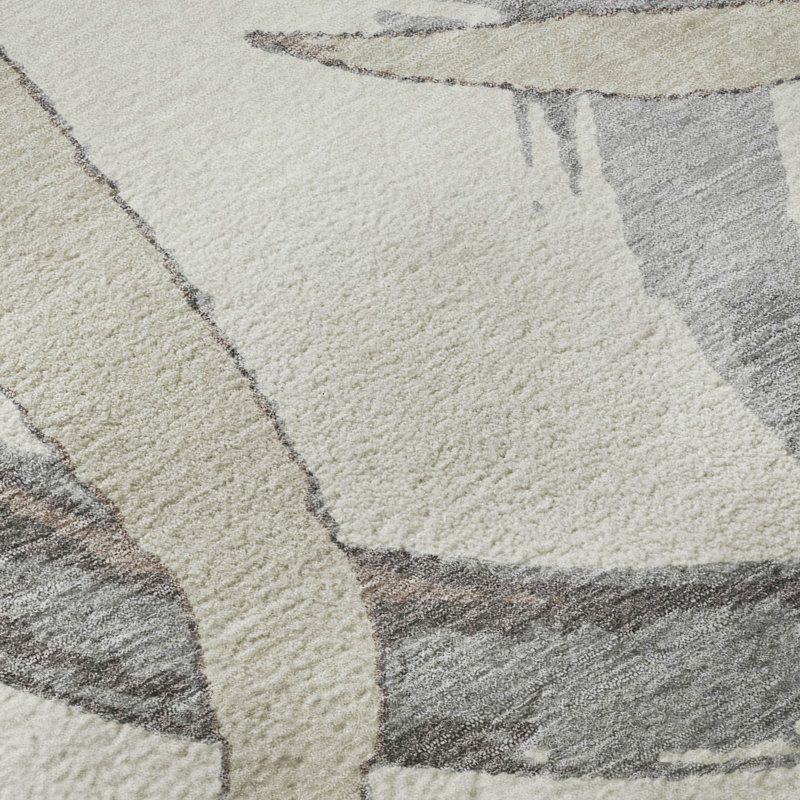 Premium Machine Washable Mayfield AMF1022 Circles Rug, Rectangle 3' x 5'