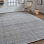 Tapis rectangulaire en polyester tissé à plat à la main gris / ivoire Fleurette-1296252754