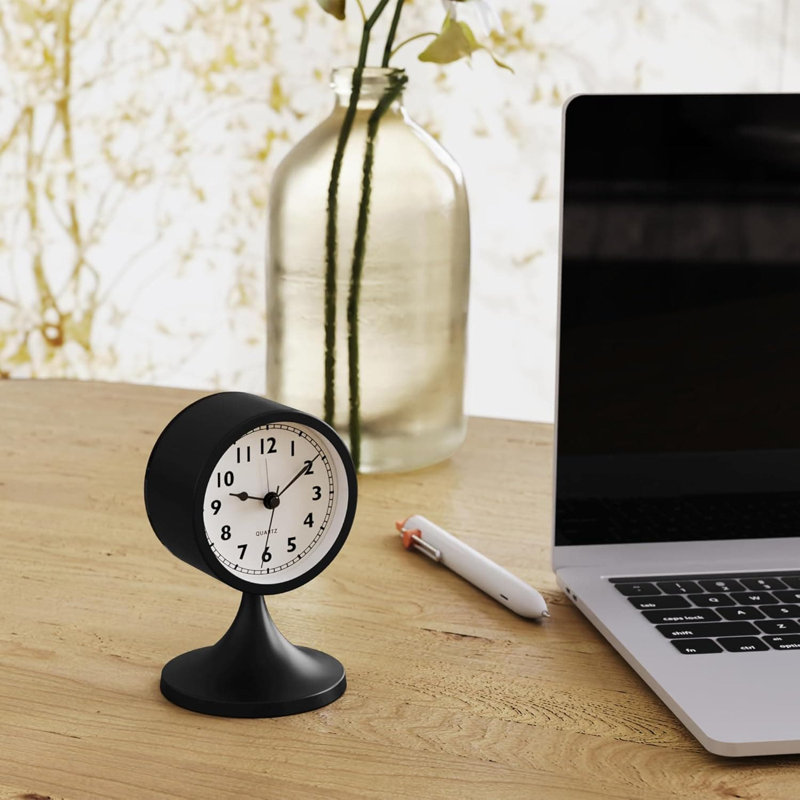 Analogue Electric Alarm Tabletop Clock, Black