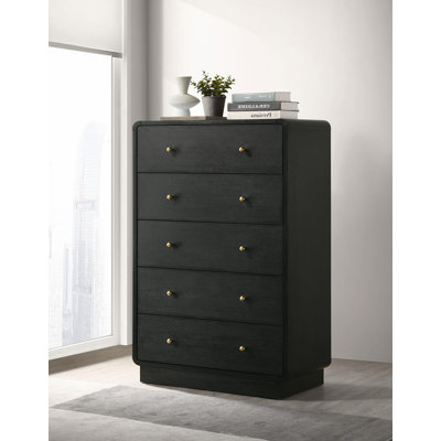 Commode 5 tiroirs noire