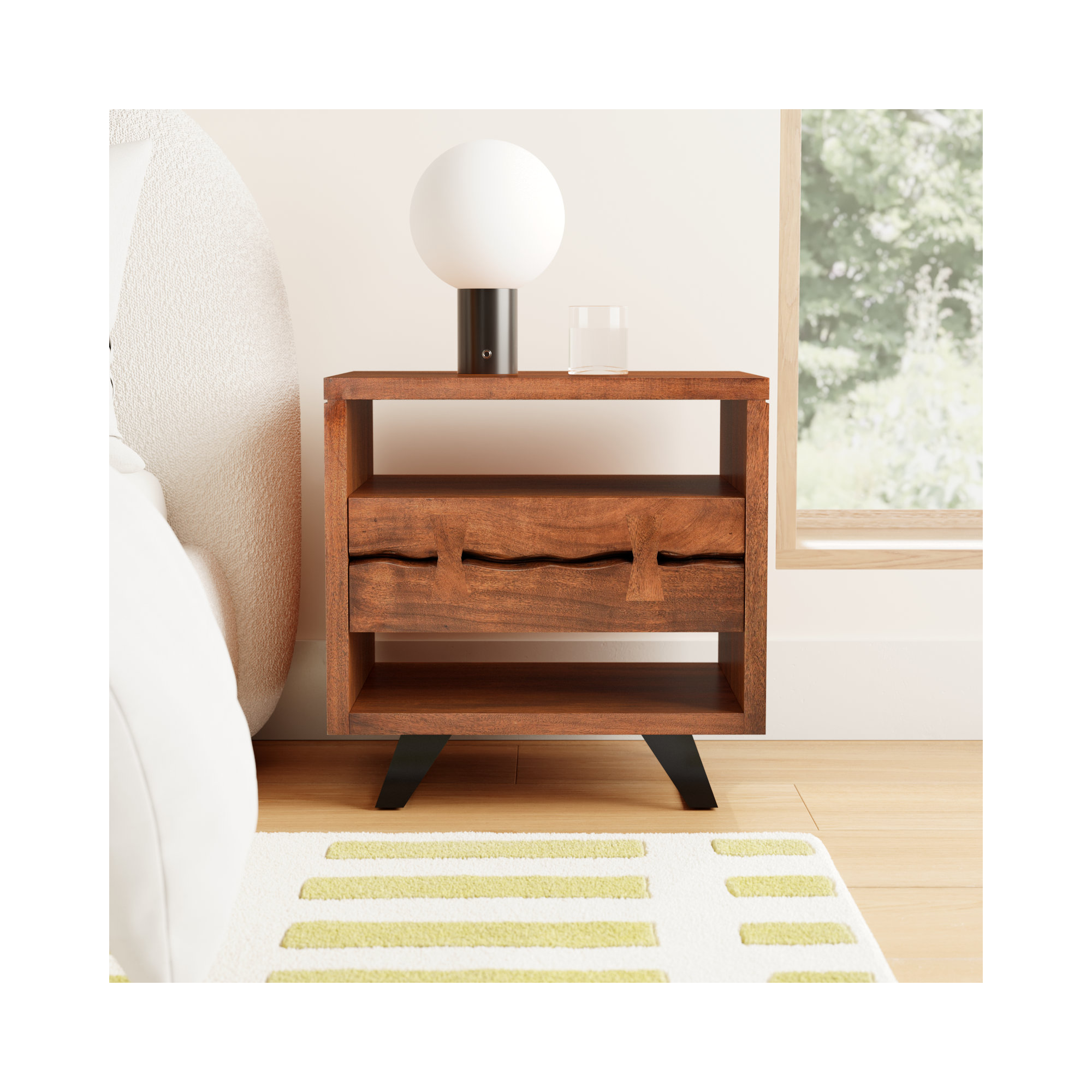 Broughton 1 - Drawer Nightstand, Brown