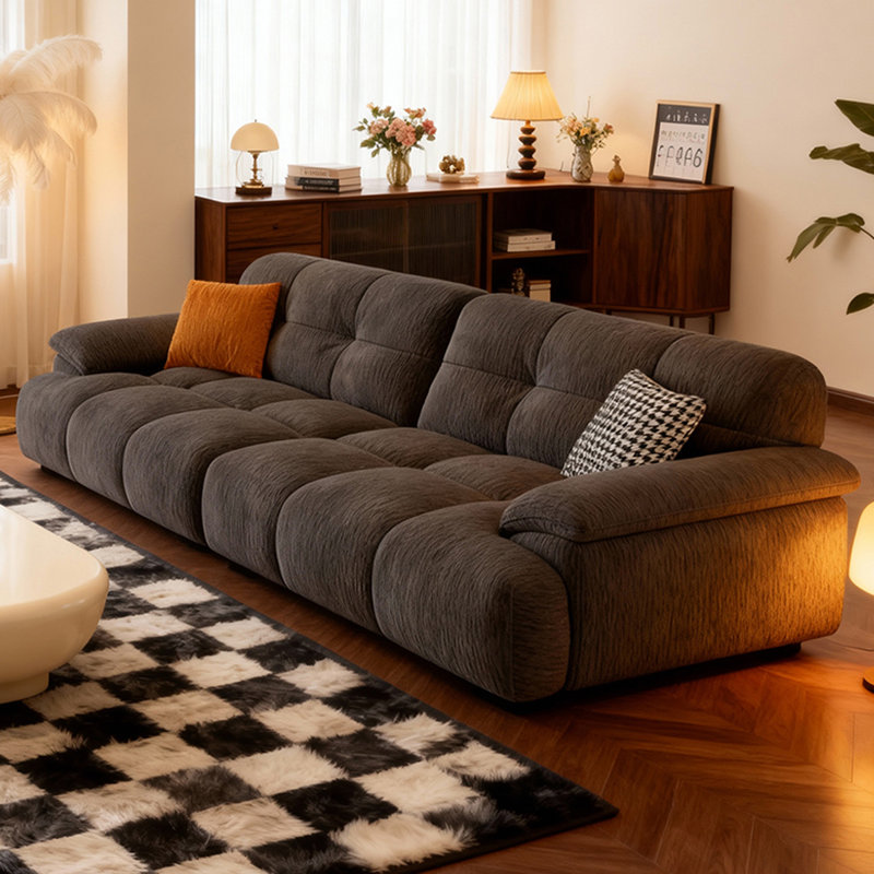 Canapé modulaire en chenille gris foncé, Gris foncé