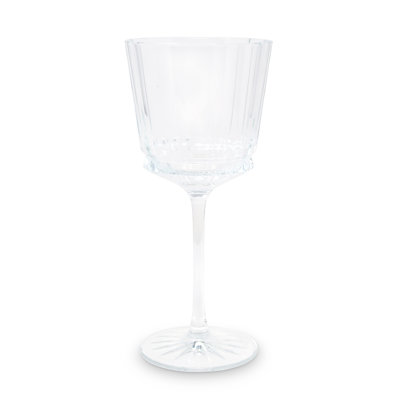 Set of 6 Wine Glasses Linear Smooth with Shade on the Bottom