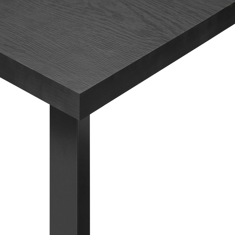Bureau d'ordinateur, bureau à domicile, à gauche, à droite, tablettes de rangement, L 55 po, bureau, ordinateur portable, stratifié noir, métal noir, contemporain, moderne