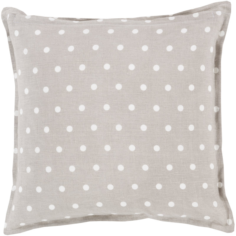 Kelly Green and White Polka Dot Linen Square Pillow