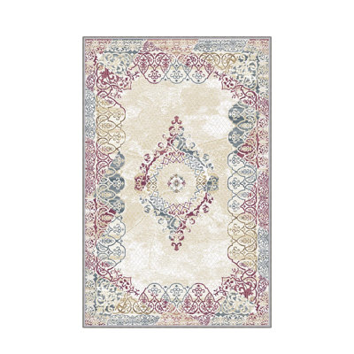 Tapis de couloir élégant (3,3 x 6,6 pi), 100% polyester, hauteur de poils de 0,3 po | Pois antibactérien et antidérapant en feutre de PVC | Lavable à la machine, impression numérique 3D, durable et facile à nettoyer | Parfait pour les vestibules et les espaces de vie