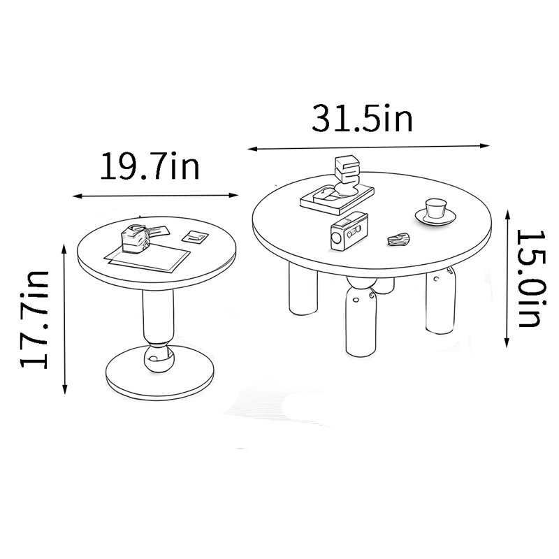 Vintage round end table set