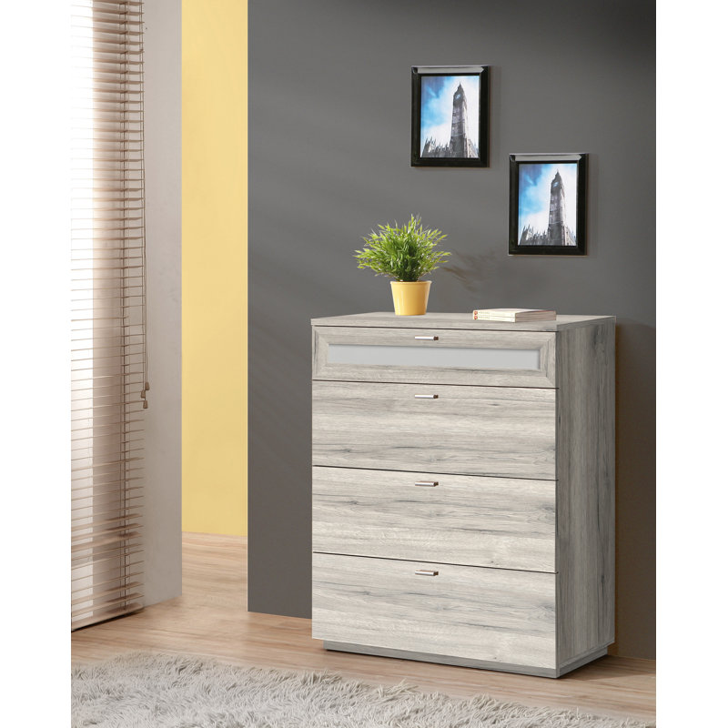 Rafila 4 - Drawer Rectangle Accent Chest, Grey