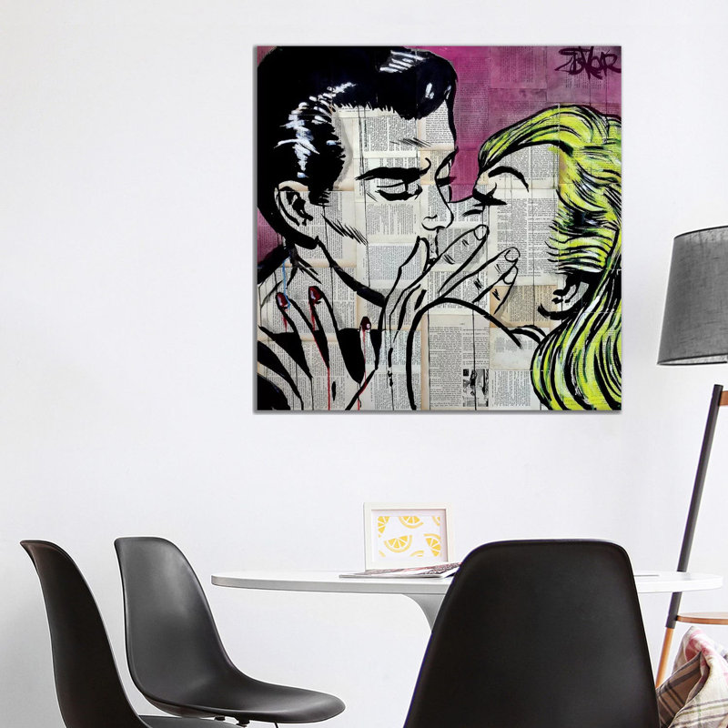 Shut Up And Kiss Me by Loui Jover - Wrapped Canvas Print, 93.98 cm H x 93.98 cm W x 3.175 cm D