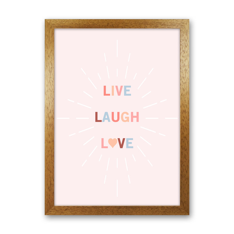 Live, Laugh, Love - Print, Brown Framed, 34cm H x 25cm W x 3cm D