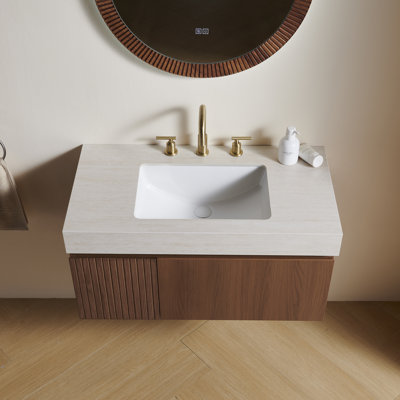 Muri 48" Wall-Mounted Bathroom Vanity with Sintered Stone Countertop & Undermount Ceramic Basin