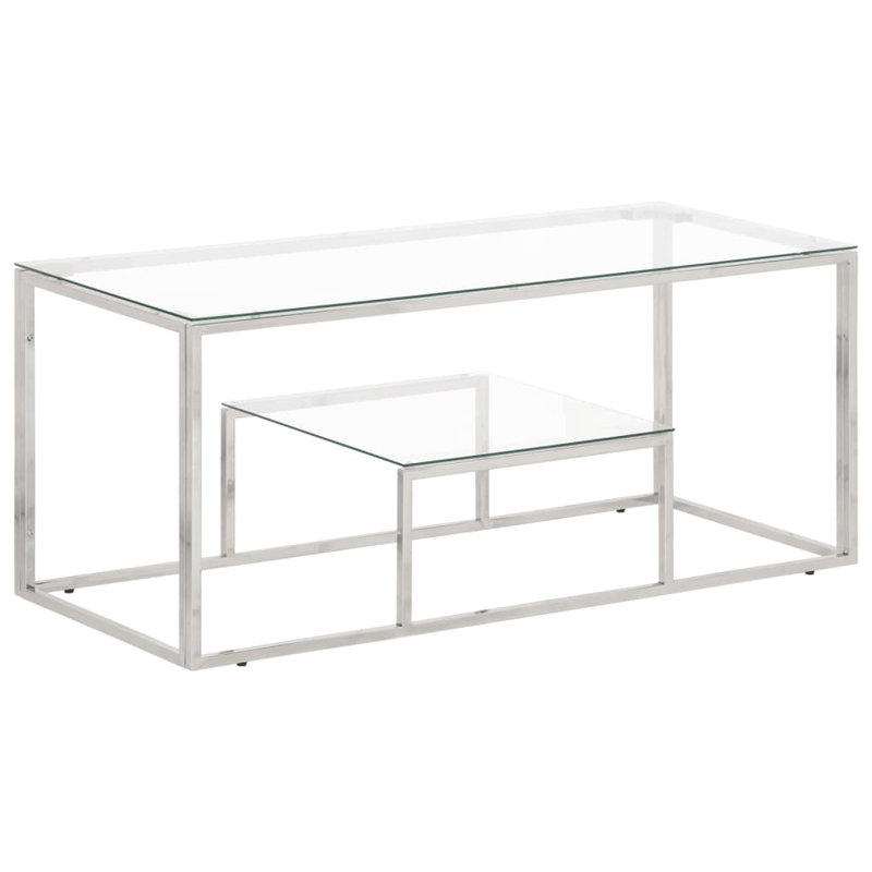 Table basse simple avec rangement Lorrena, Harwich, Silver