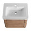 Meuble-lavabo mural 48 po avec lavabo en céramique blanche et tablettes de rangement et 1 porte à fermeture en douceur, emballage KD, contreplaqué