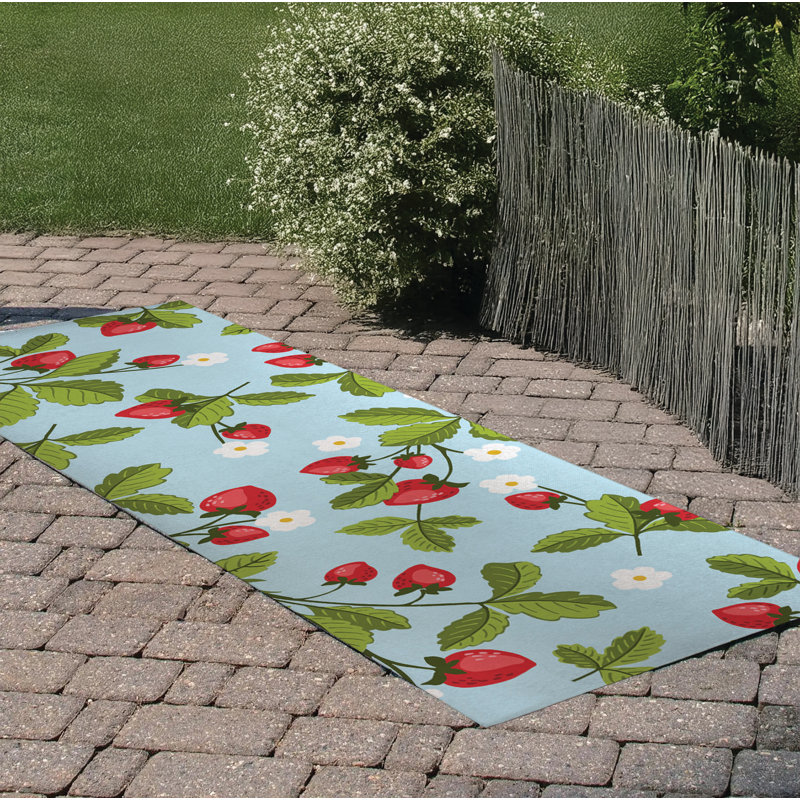 Tapis d'extérieur Strawberries, Tapis de couloir 2 pi 6 po x 8 pi