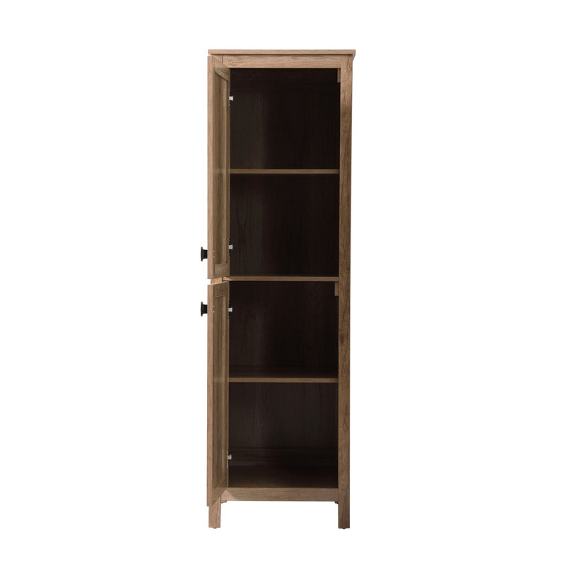 Rangement pour salle de bain Destinymarie, Chêne naturel / noir mat, H 65 po x l 20 po x P 22 po
