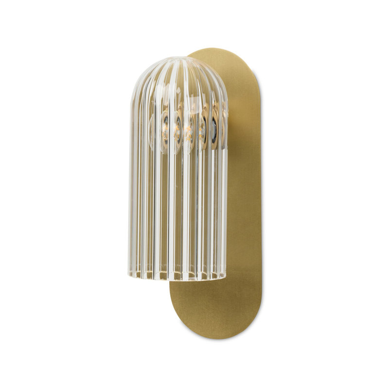 Odyssey Solid Brass Armed Sconce, Burnished Brass, 12" H x 4.25" W x 5.5" D