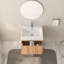 Meuble-lavabo flottant mural 24 po avec lavabo, finition, style minimaliste moderne pour salles de bain compactes, espace, contreplaqué, poignées biseautées lisses, installation rapide en bois, petit style, rebords-1379
