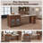 80" Expandable Kitchen Island With Faux Marble Top, Built-In Outlets & Mobile Storage